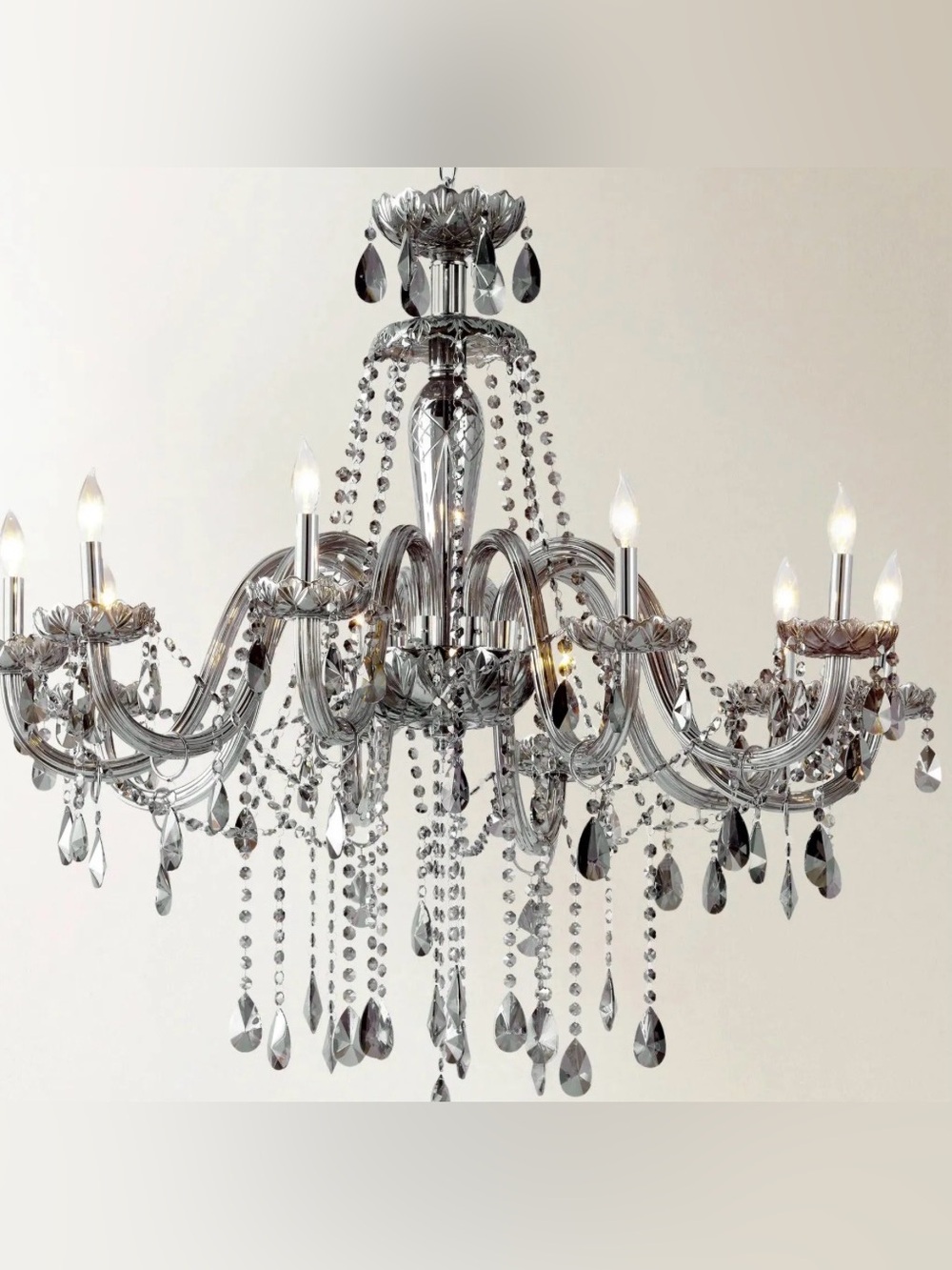 BOBECHE DISH For Zgallerie Omni Crystal Chandelier. GRAPHITE.